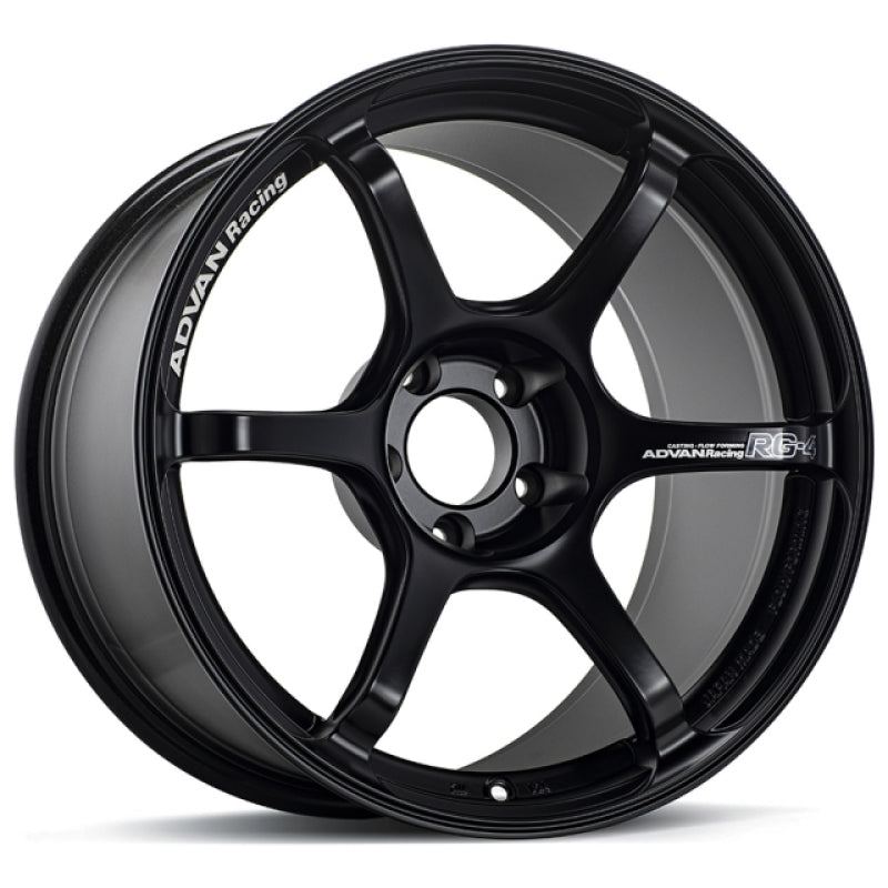Advan RG-4 17X8.5 +31 5x114.3 Semi Gloss Black Wheel Wheels - Cast Advan