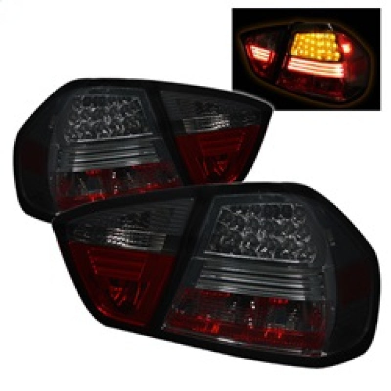 Spyder BMW E90 3-Series 06-08 4Dr LED Tail Lights Smoke ALT-YD-BE9006-LED-SM Tail Lights SPYDER