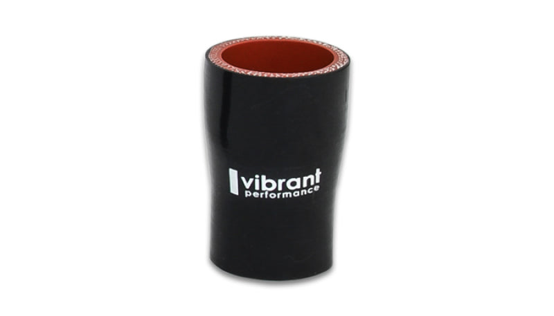 Vibrant Silicone Reducer Coupler 1.625in ID x 1.25in ID x 3.00in Long - Black Silicone Couplers & Hoses Vibrant