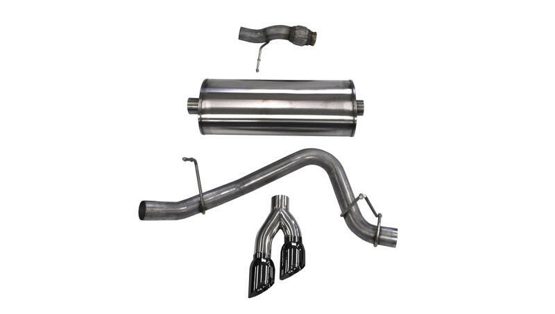 Corsa 2015-2020 Chevy Tahoe/GMC Yukon Cat-Back Exhaust Sport 3in Single Side Twin Black 4in Tips Catback CORSA Performance