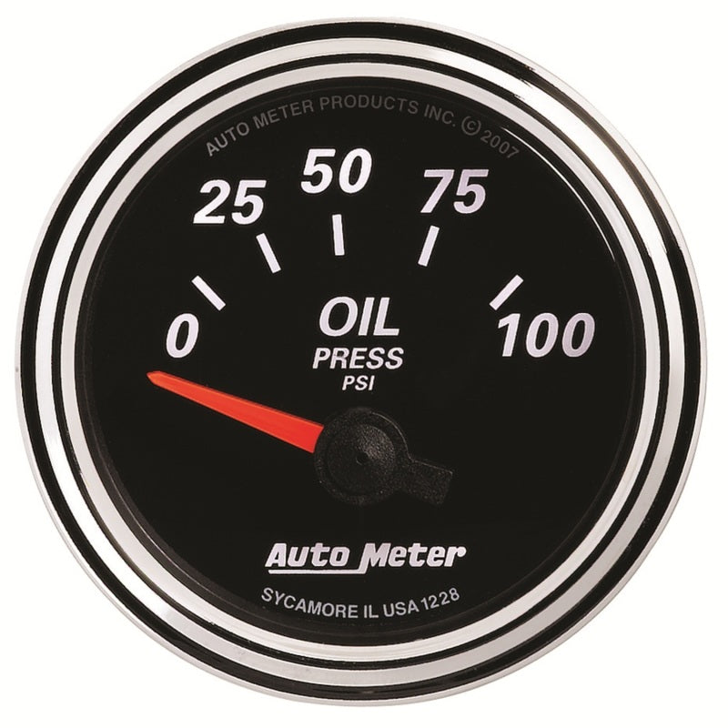 Autometer Designer Black II 52mm 100 PSI Oil Pressure Gauge Gauges AutoMeter