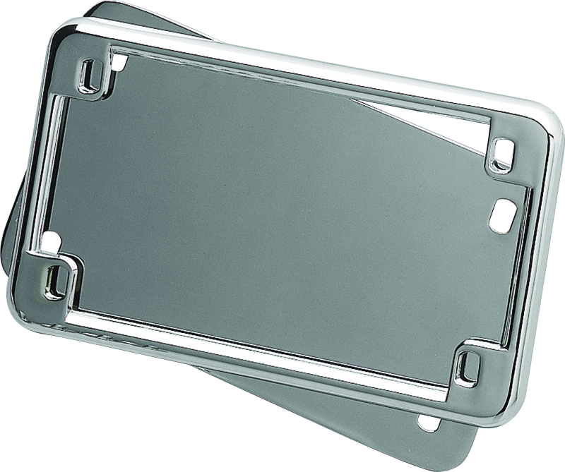 Kuryakyn License Frame & Backing Plate Set 4in X 7in Chrome License Frame Kuryakyn