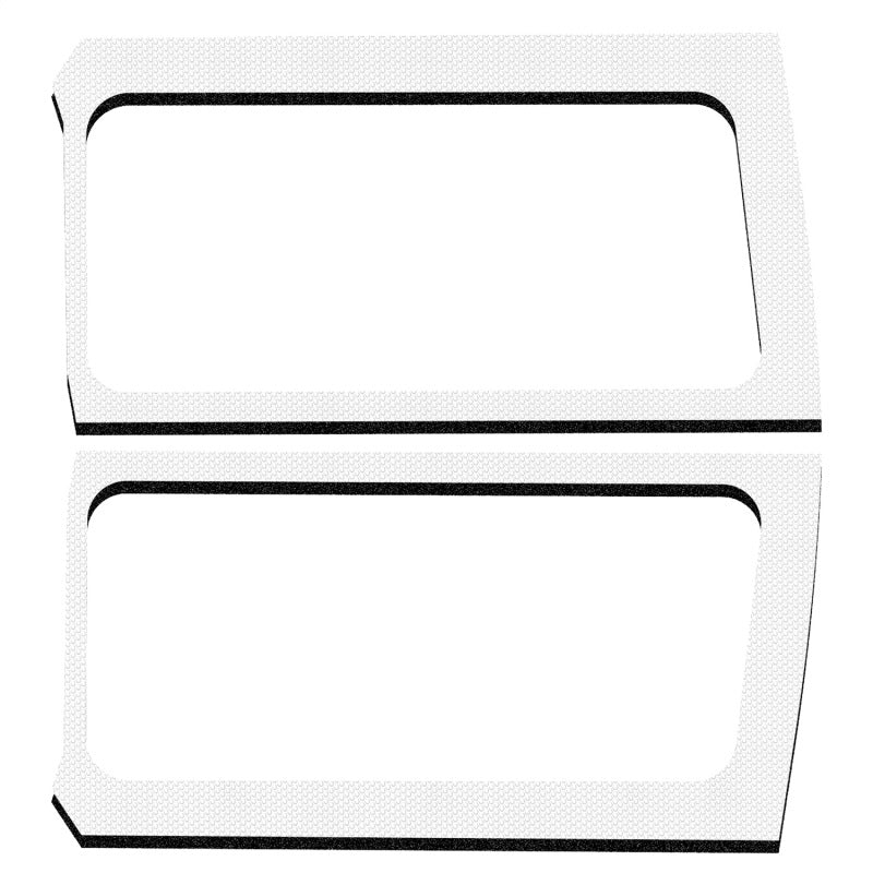 DEI 18-23 Jeep Wrangler JL 2-Door Boom Mat Rear Side Window Trim - 2 Piece - White Hard Top Accessories DEI