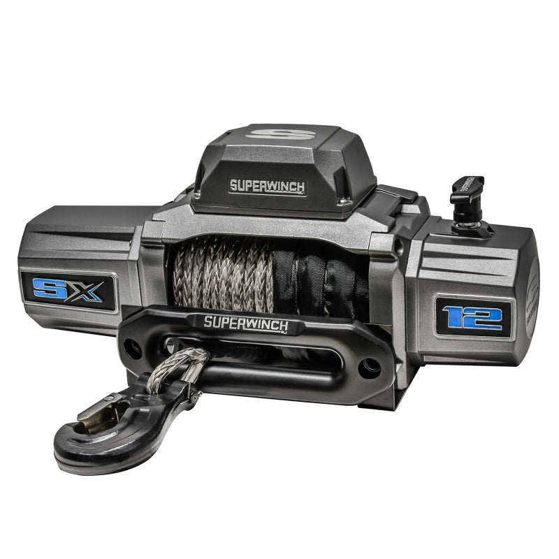 Superwinch 12000 LBS 12V DC 3/8in x 80ft Synthetic Rope SX 12000SR Winch - Graphite Winches Superwinch
