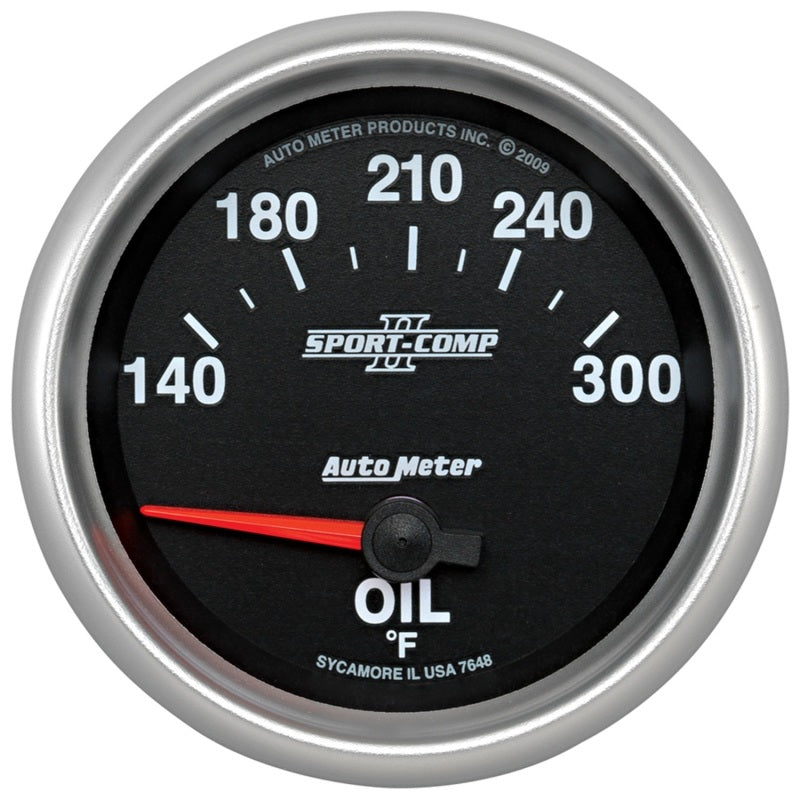 Autometer Sport-Comp II 140-340 Deg F Short Sweep Electronic Oil Temperature Gauge Gauges AutoMeter