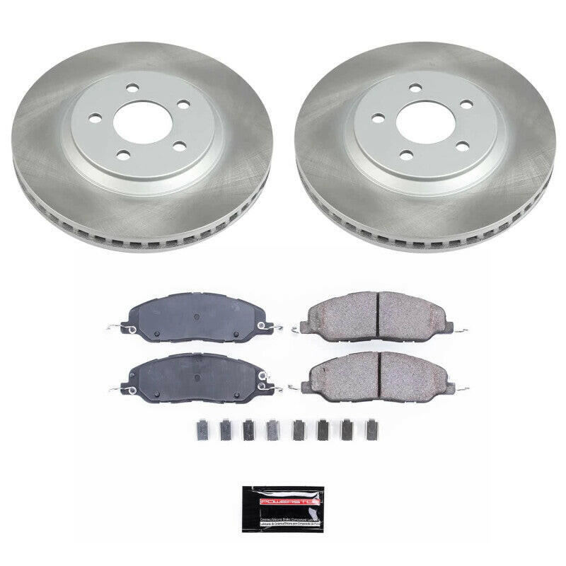 Power Stop 11-14 Ford Mustang Front Semi-Coated Rotor Kit Brake Kits - Performance Blank PowerStop