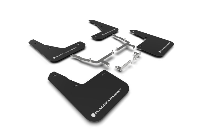 Rally Armor 19-25 Ford Focus ST MK4 Black UR Mud Flap w/White Logo Mud Flaps Rally Armor