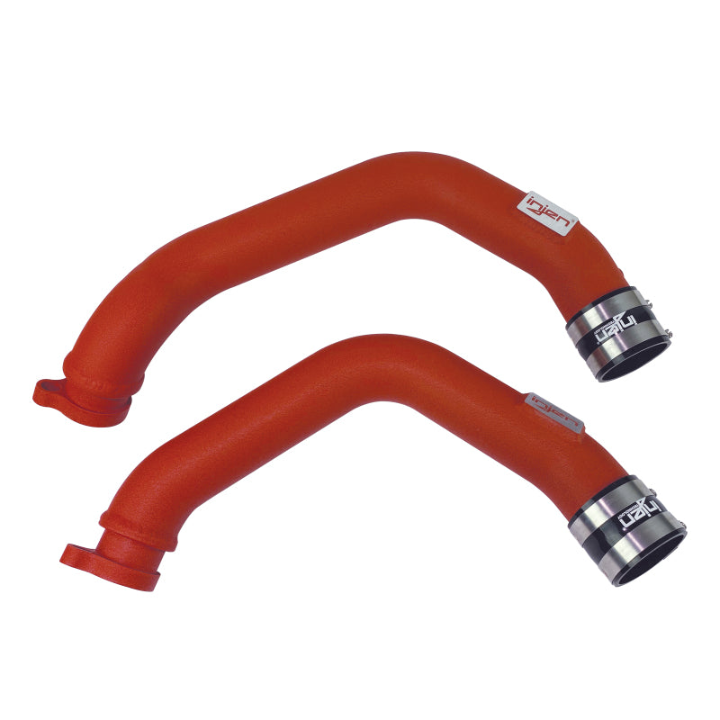 Injen 15-16 BMW M3(F80)/M4 (F82/83) 3.0L L6 Twin Turbo 2PC Aluminum Int. Charge Pipe - Wrinkle Red Intercooler Pipe Kits Injen