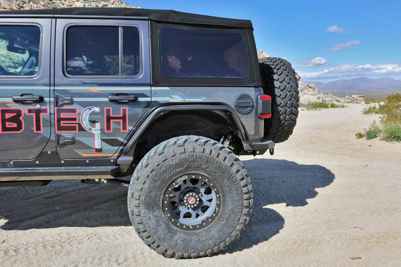 Fabtech 18-21 Jeep JL 4WD Rear Steel Tube Fenders - Textured Black Fender Flares Fabtech