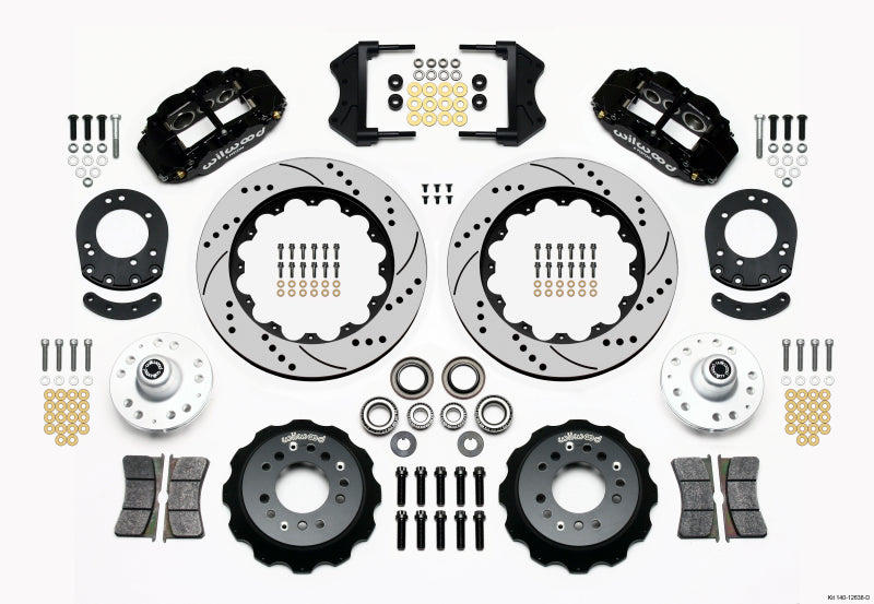 Wilwood Narrow Superlite 6R Front Hub Kit 14.00in Drilled 1965-1969 Mustang Drum Spindle Big Brake Kits Wilwood