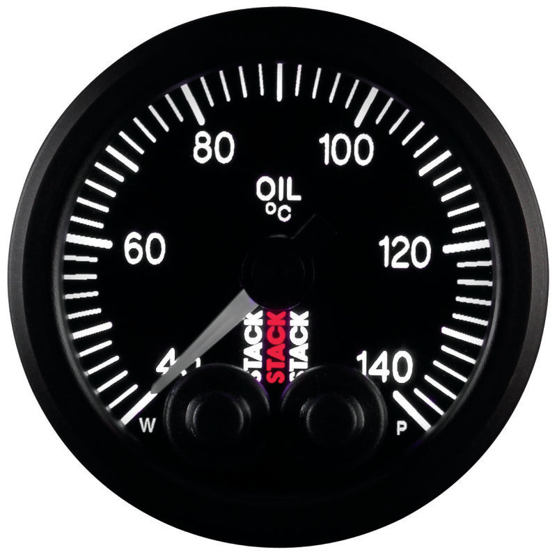 Autometer Stack 52mm 40-140 Deg C 1/8in NPTF Male Pro-Control Oil Temp Gauge - Black Gauges AutoMeter