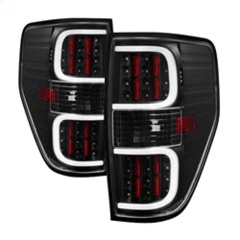 xTune Ford F150 09-14 LED Tail Lights - Black ALT-ON-FF15009-LBLED-BK Tail Lights SPYDER