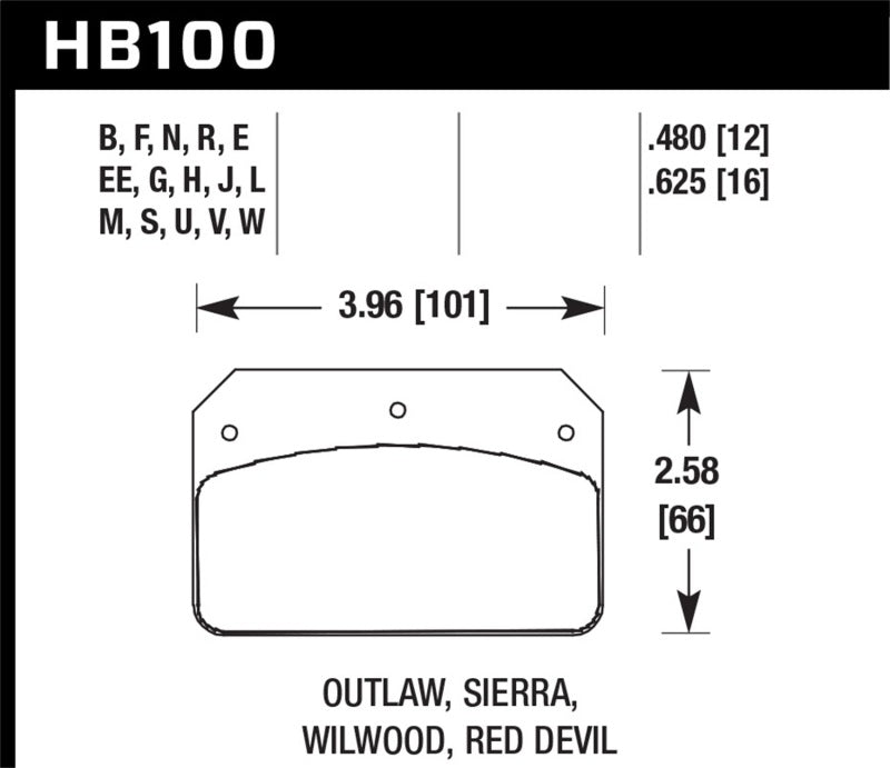 Hawk Dynalite/Outlaw/Sierra Caliper DTC-70 .625 Thickness Motorsports Brake Pads Brake Pads - Racing Hawk Performance