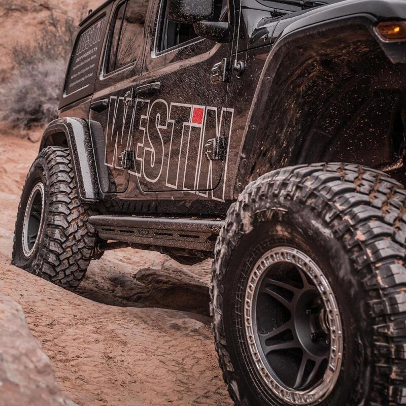 Westin/Snyper 2018+ Jeep Wrangler JL Unlimited 4DR Triple Tube Rock Rail Steps - Textured Black Body Armor & Rock Rails Westin