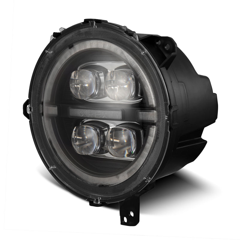 AlphaRex 18-23 Jeep Wrangler JL/Gladiator JT LED Proj Headlights Black w/ Activ Light/Seq Signal/DRL Headlights AlphaRex