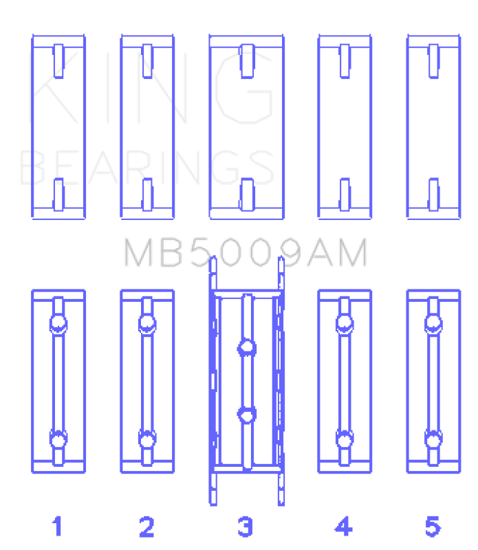 King Engine Bearings Ford Fiesta 1.25i (ZETEC) Crankshaft Main Bearing Set Bearings King Engine Bearings