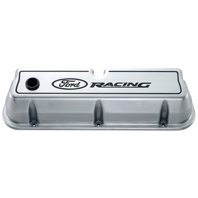 Ford Racing Logo Die-Cast Black Valve Covers Polished Valve Covers Ford Racing