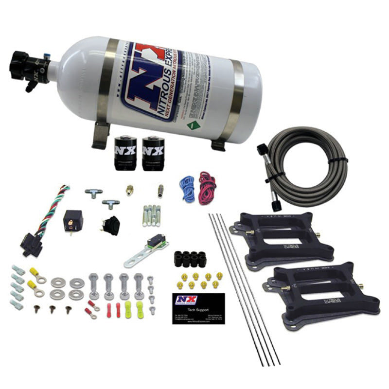 Nitrous Express Dual/4150/Alcohol Nitrous Kit (50-300HP) w/10lb Bottle Nitrous Systems Nitrous Express