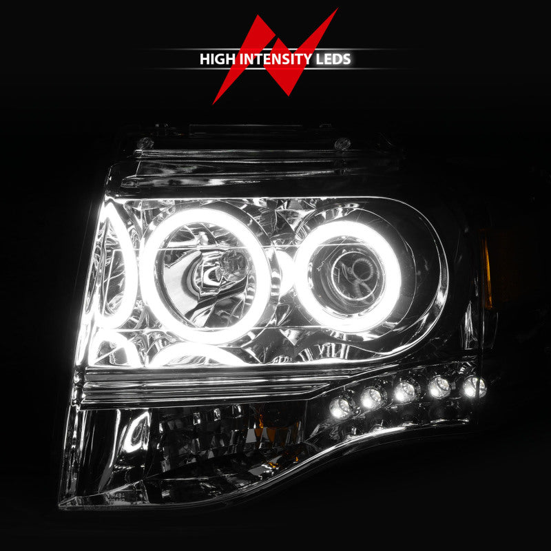 ANZO 2007-2014 Ford Expedition Projector Headlights Chrome Headlights ANZO