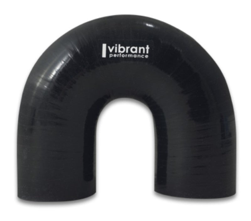 Vibrant 4 Ply Reinforced Silicone Elbow Connector - 1.75in ID x 5.50in Leg 180 Deg Elbow (BLACK) Silicone Couplers & Hoses Vibrant