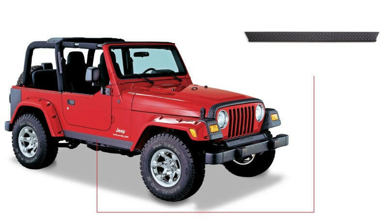 Bushwacker 97-06 Jeep Wrangler Trail Armor Side Rocker Panels - Black Body Armor & Rock Rails Bushwacker