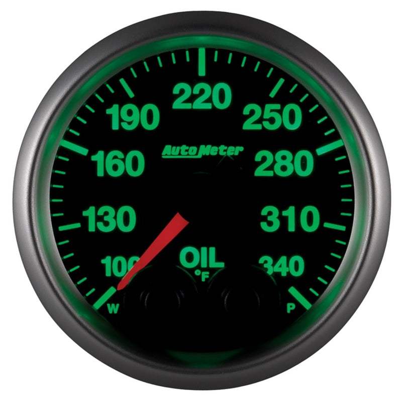 Autometer Elite 52mm 100-340 Deg F Oil Temp Peak & Warn w/ Electronic Control Gauge Gauges AutoMeter
