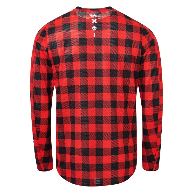 USWE Flannel Long Sleeve Lightweight Off-Road Jersey Flame Red - XL Shirts USWE