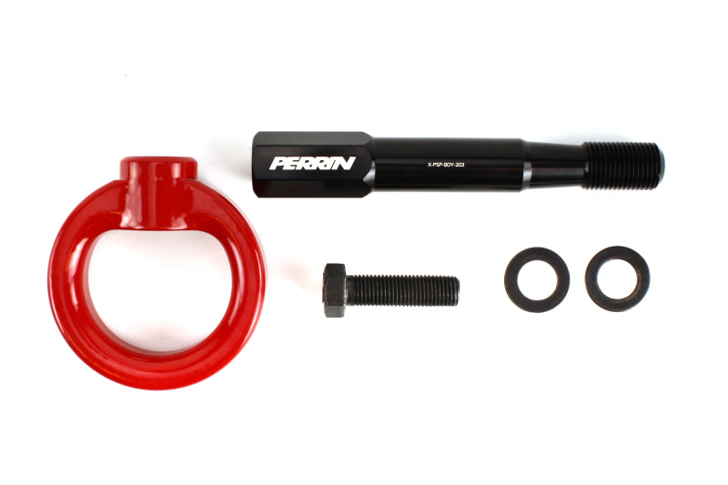 PERRIN 15-17 Subaru WRX & STI / 13-17 Crosstrek / 12-16 Impreza Tow Hook Kit (Front) - Red Tow Hooks Perrin Performance