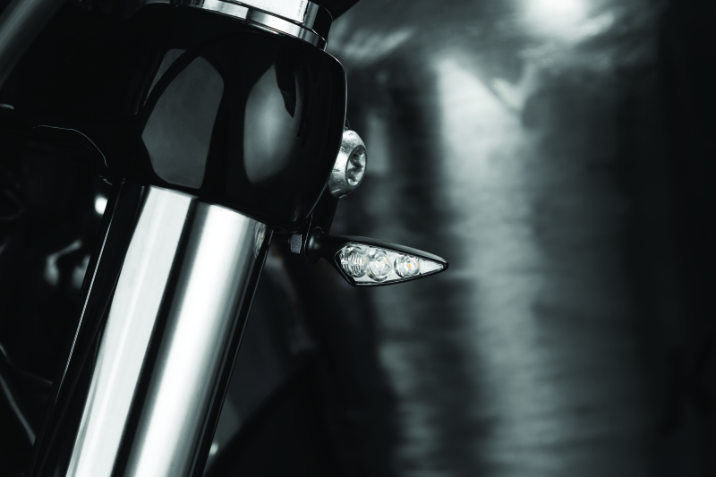 Kuryakyn Rhombus S Single Fuction Front Left Clear Lens Amber Satin Black Light Bars & Cubes Kuryakyn