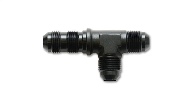 Vibrant -6AN Bulkhead Adapter Tee on Run Fittings - Anodized Black Only Fittings Vibrant