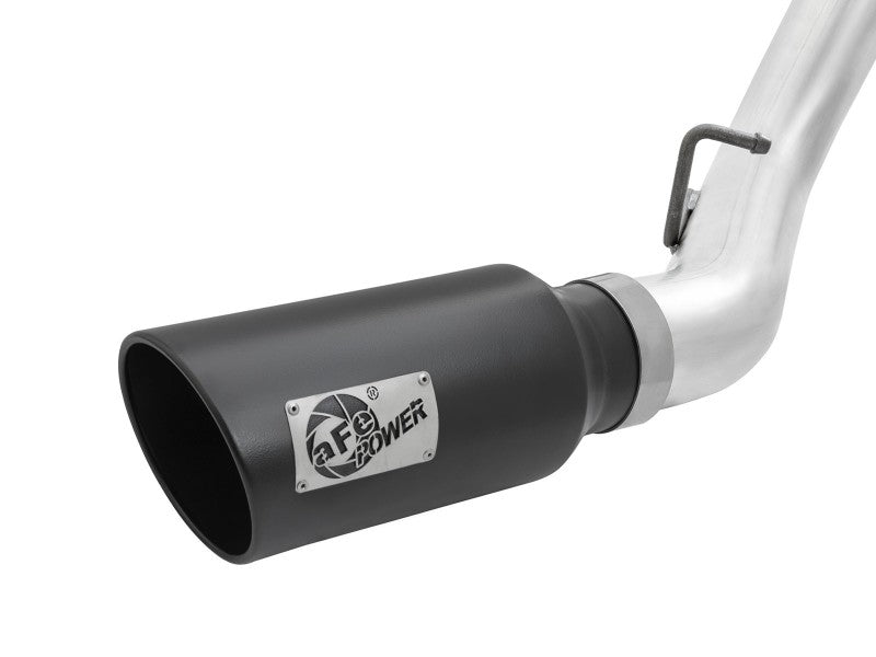 aFe Atlas Exhaust 4in Dual DPF-Back Al Steel w/ Black Tips 16-17 GM Diesel Truck V8-6.6L (td) LML DPF Back aFe