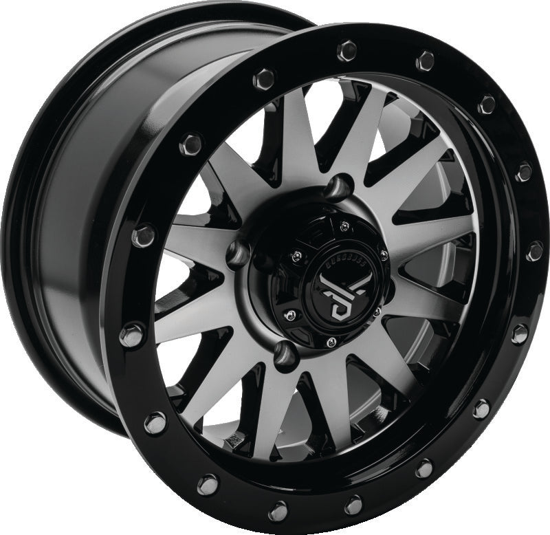 QuadBoss Wagon 14X7 4+3 4/156 Black Machined Wheels - Cast QuadBoss