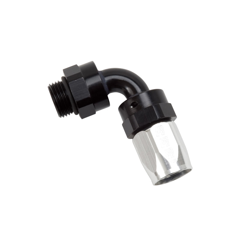 Russell Performance Hose End #8 Hose to #8 Radius Inlet Port 90 Deg Blk/Clr Fittings Russell