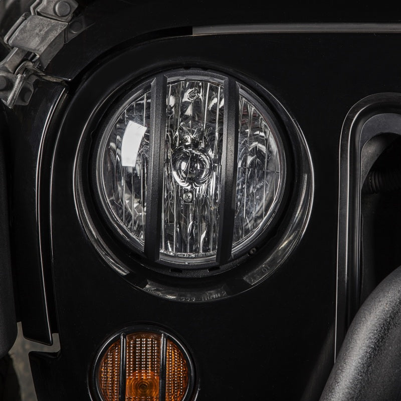 Rugged Ridge 07-18 Jeep Wrangler JK Black Elite Pivotal Headlight Euro Guard Light Covers and Guards Rugged Ridge