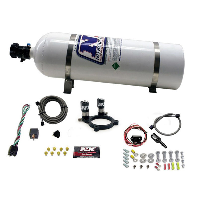 Nitrous Express Ford 3.5L/3.7L V6 Nitrous Plate Kit w/15lb Bottle Nitrous Systems Nitrous Express