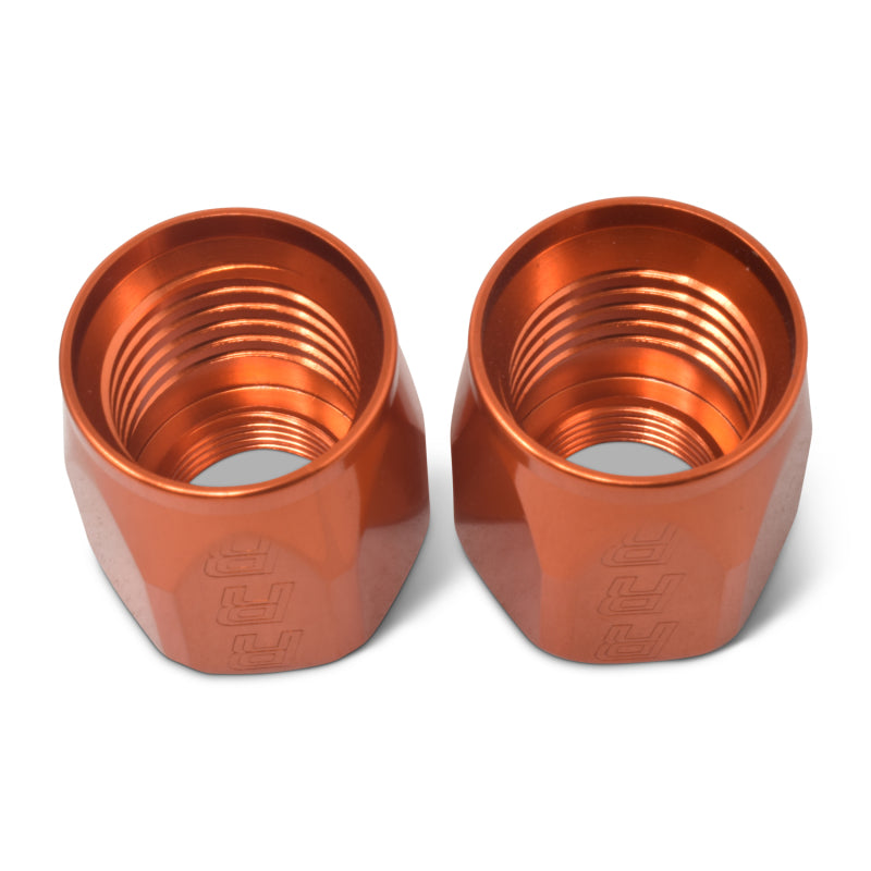 Russell Performance 2-Piece -6 AN Anodized Full Flow Swivel Hose End Sockets (Qty 2) - Orange Fittings Russell