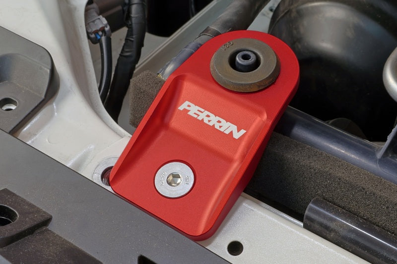 PERRIN 08-14 Subaru WRX/STI / 08-11 Impreza / 08-10 Outback Upper Radiator Bracket Set - Red Hardware Kits - Other Perrin Performance