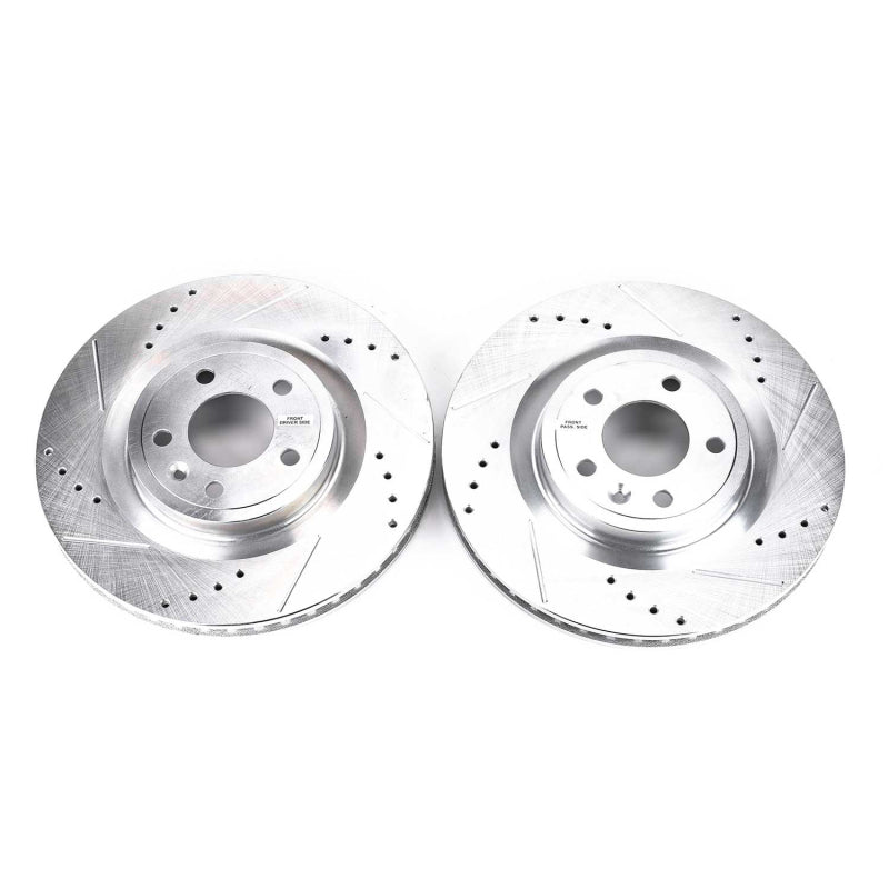 Power Stop 11-14 Ford Mustang Front Evolution Drilled & Slotted Rotors - Pair Brake Rotors - Slot & Drilled PowerStop