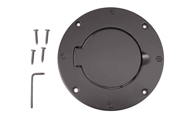Rugged Ridge Non-Locking Gas Cap Door Black 97-06 Jeep Wrangler Fuel Caps Rugged Ridge