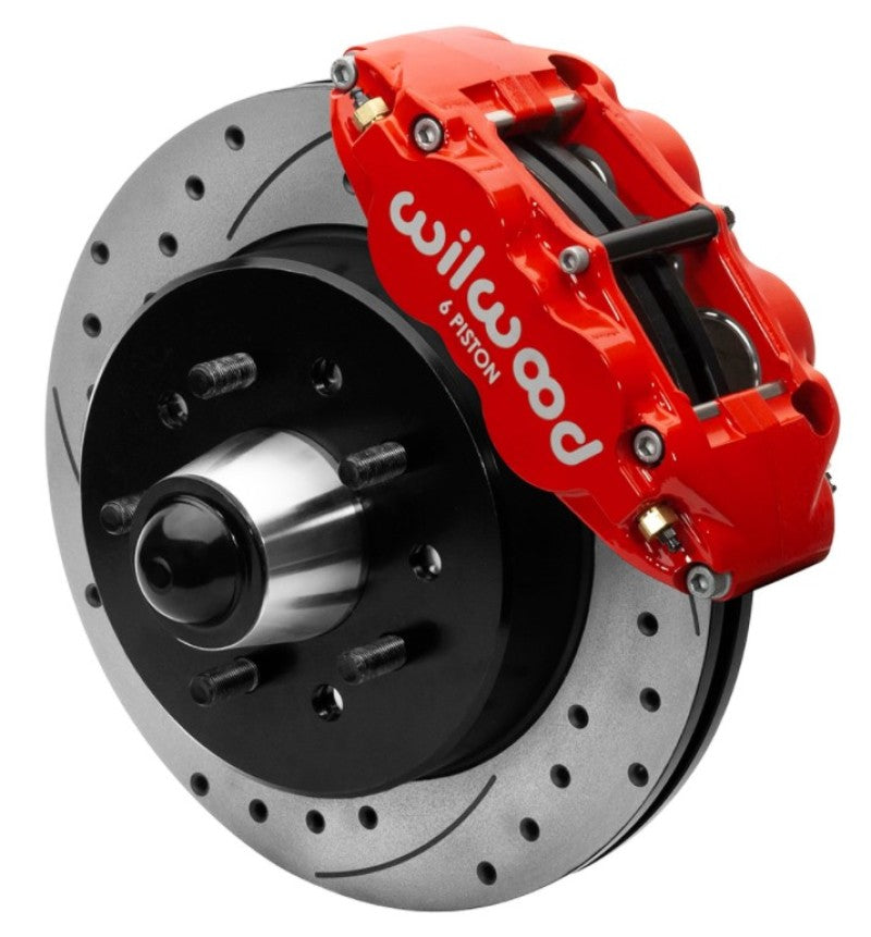 Wilwood Forged Narrow Superlite 6R Front Big Brake Kit 12.19in Drilled Rotors 88-98 C1500 - Red Big Brake Kits Wilwood