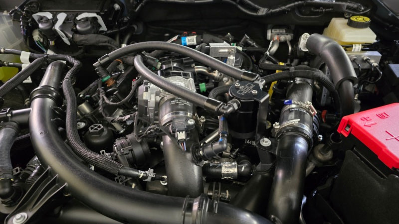 J&L 24-25 Ford Ranger 2.7L EcoBoost PCV Side Black Anodized Oil Separators J&L