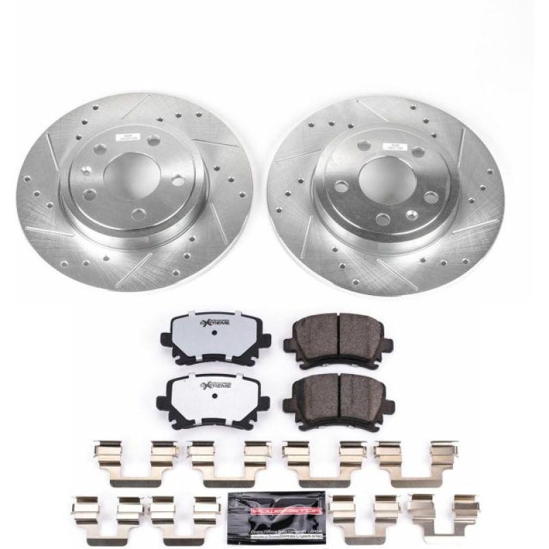 Power Stop 05-09 Audi A4 Rear Z26 Street Warrior Brake Kit Brake Kits - Performance D&S PowerStop
