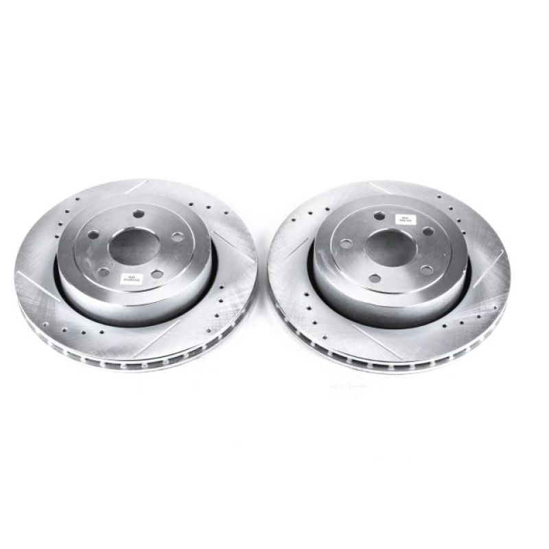 Power Stop 06-10 Jeep Grand Cherokee Rear Evolution Drilled & Slotted Rotors - Pair Brake Rotors - Slot & Drilled PowerStop
