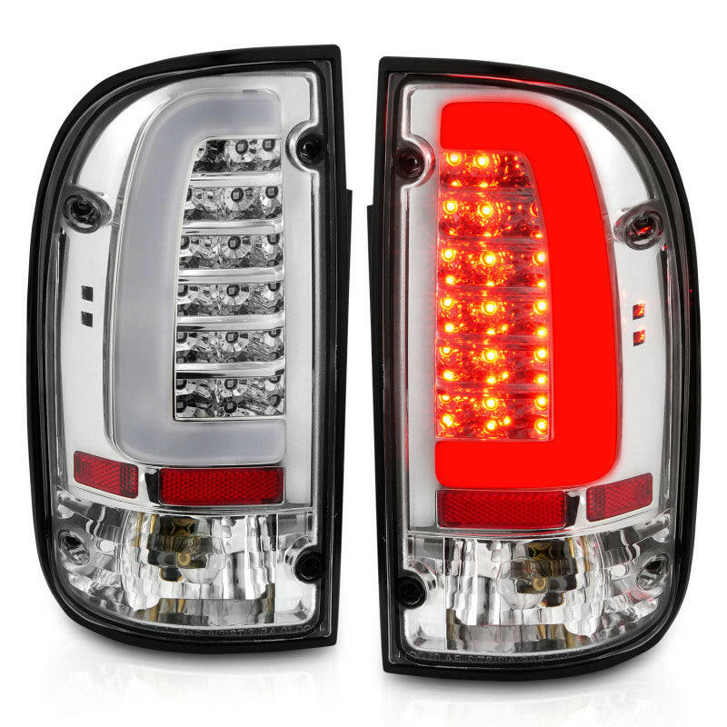 ANZO 95-00 Toyota Tacoma LED Taillights Chrome Housing Clear Lens (Pair) Tail Lights ANZO