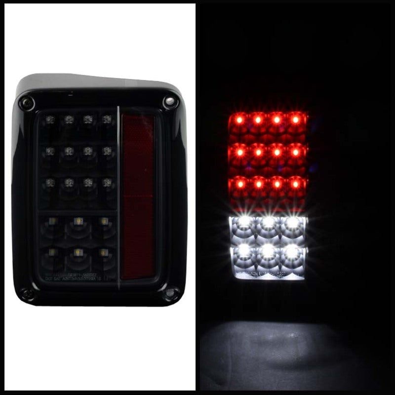 Spyder Jeep Wrangler 07-15 LED Tail Lights Black ALT-YD-JWA07-LED-BK Tail Lights SPYDER