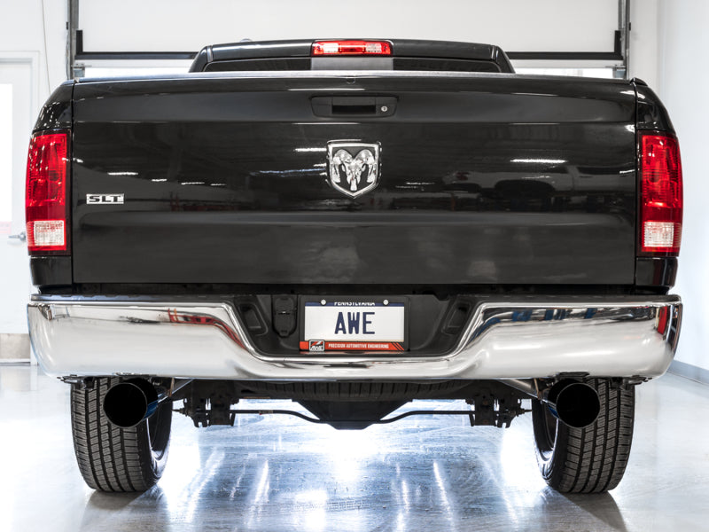 AWE Tuning 09-18 RAM 1500 5.7L (w/o Cutout) 0FG Dual Rear Exit Cat-Back Exhaust - Diamond Black Tips Catback AWE Tuning