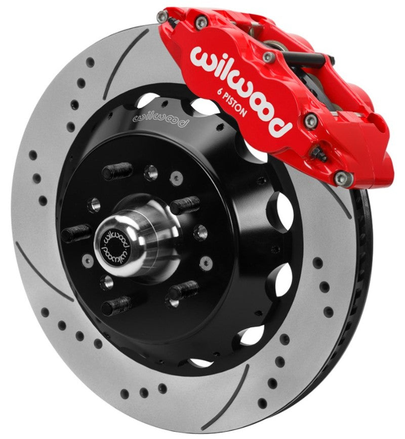 Wilwood 70-81 FBody/75-79 A&XBody FNSL6R Frt BBK 14in D/S Rtr Red Calipers Use w/ Pro Drop Spindle Big Brake Kits Wilwood