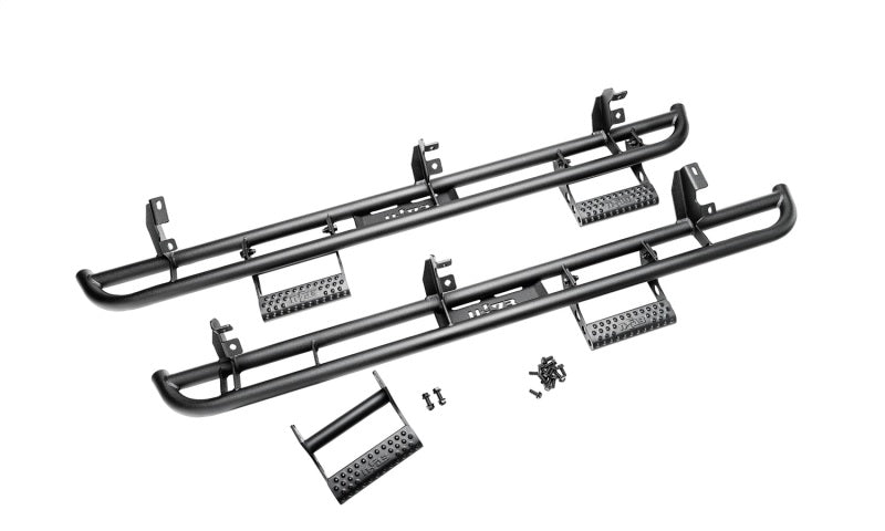 N-Fab RKR Step System 2021 Ford Bronco 4 Door - Tex. Black - 1.75in Body Armor & Rock Rails N-Fab