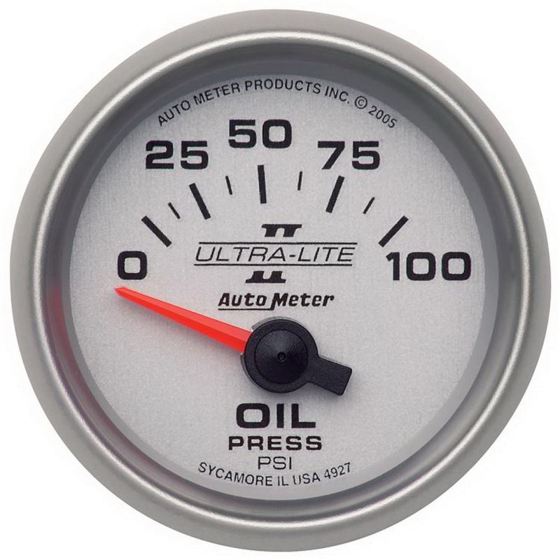Autometer Ultra-Lite II 52mm 0-100 PSI Electrical Oil Pressure Gauge Gauges AutoMeter
