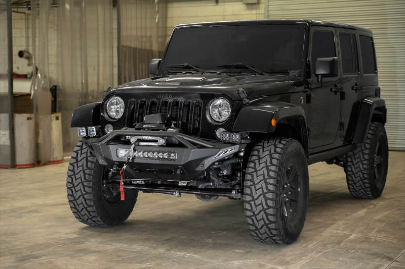 Addictive Desert Designs 07-18 Jeep Wrangler JK Stealth Fighter Front Bumper w/ Winch Mount Bumpers - Steel Addictive Desert Designs
